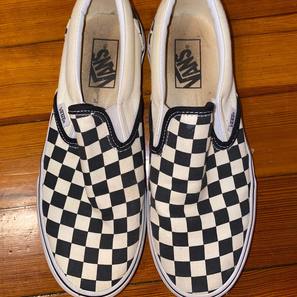 Checkered Black & White Platform Vans